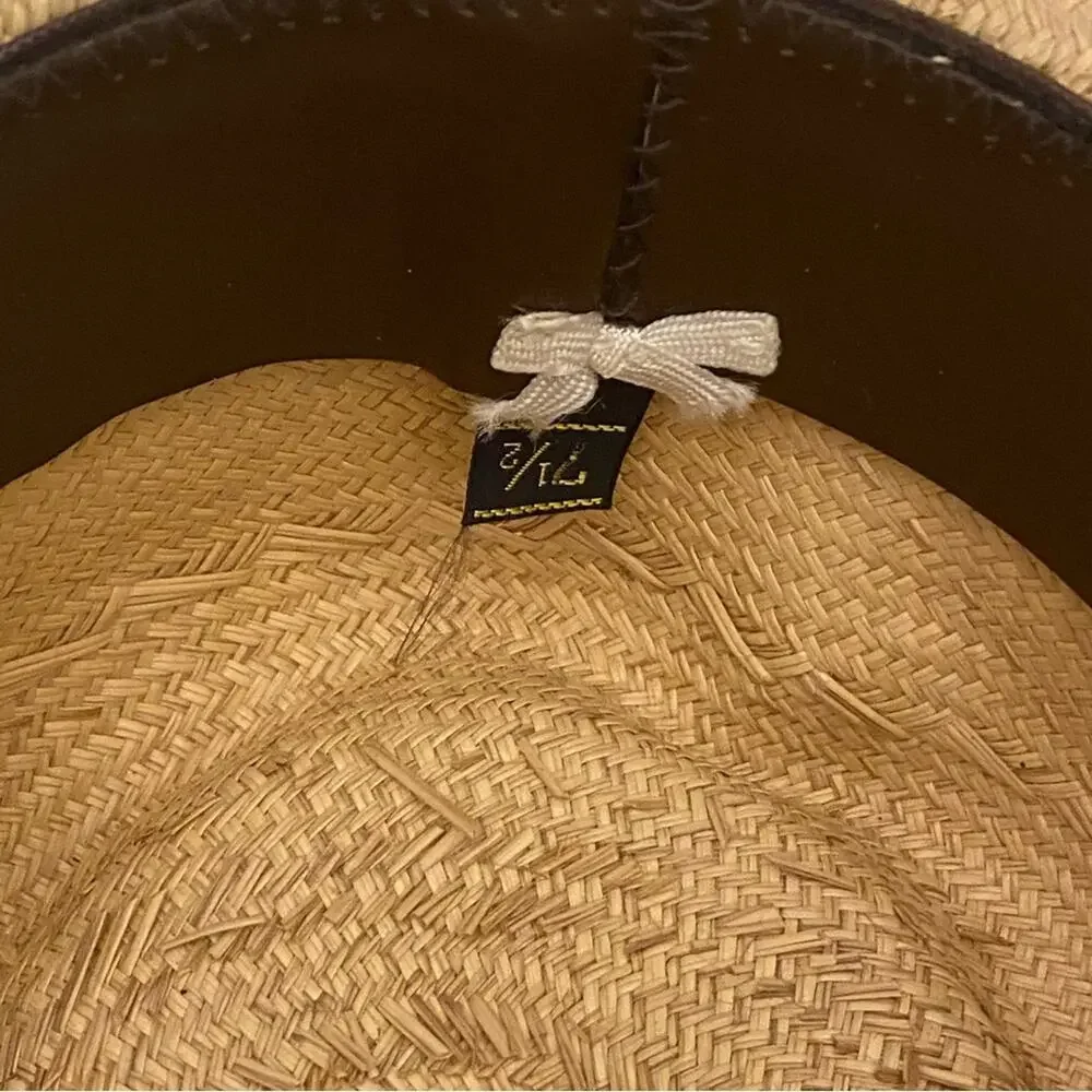 Puerto Fino Colombian Straw Hat Size 7 1/2 Tan Fedora